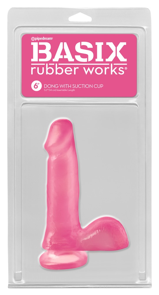 BRW 6″ Dong Suction Cup Pink