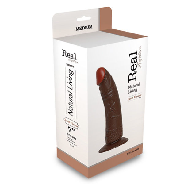 Brązowe realistyczne dildo żylasty penis 24,5 cm