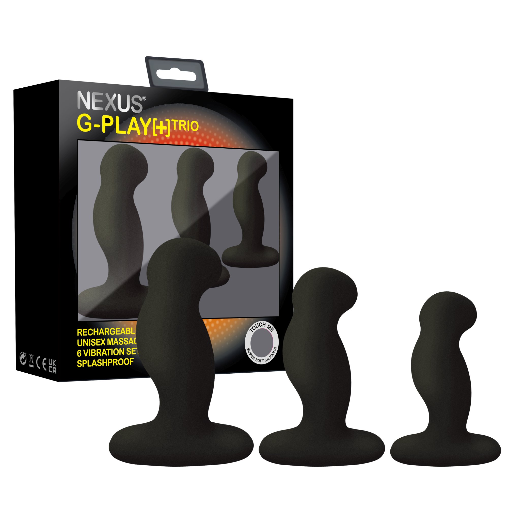 Nexus – G-Play Trio Plus Unisex Vibrator Pack S/M/L Black