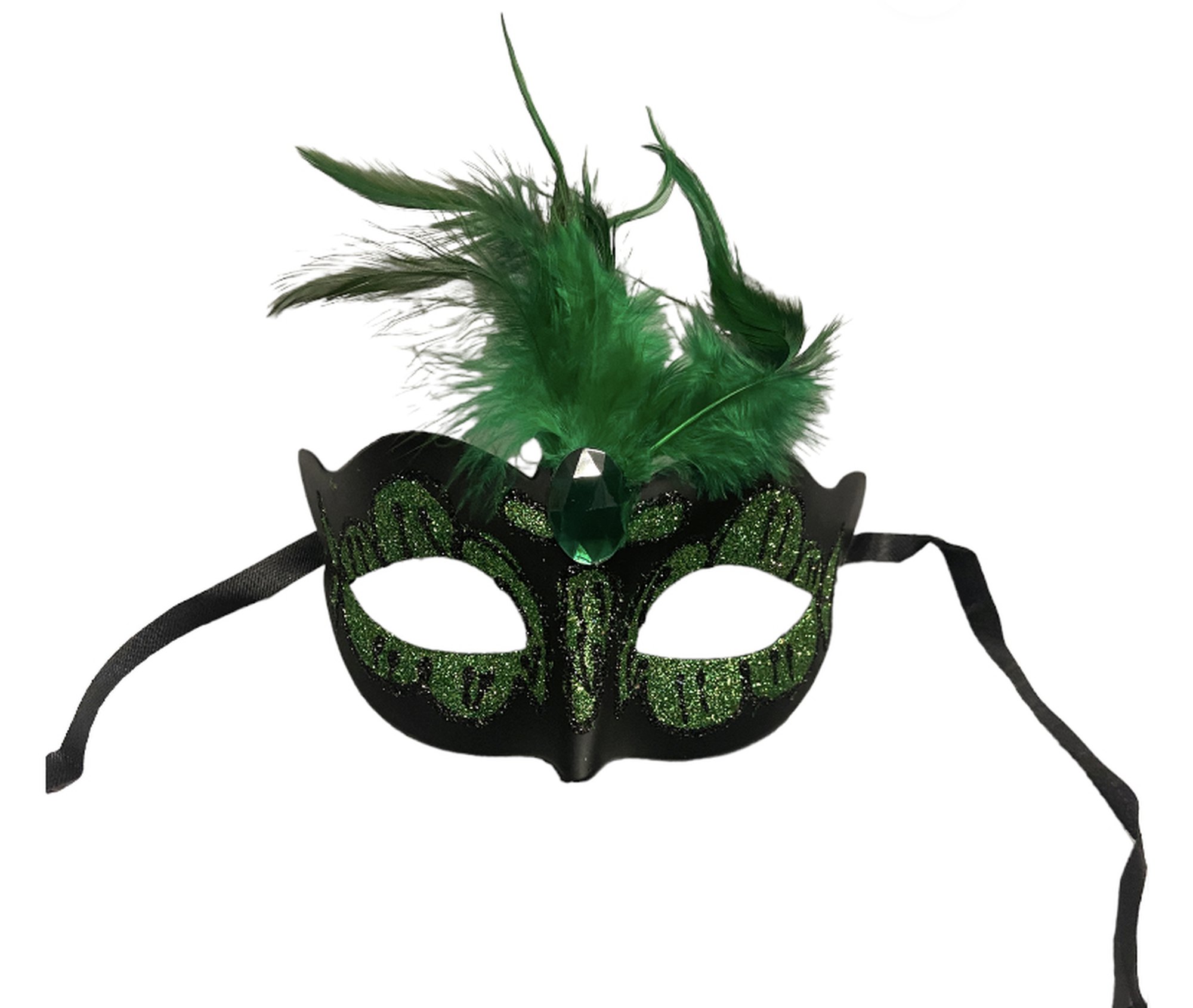 Maska wenecka BDSM przebranie fetysz sex zielona