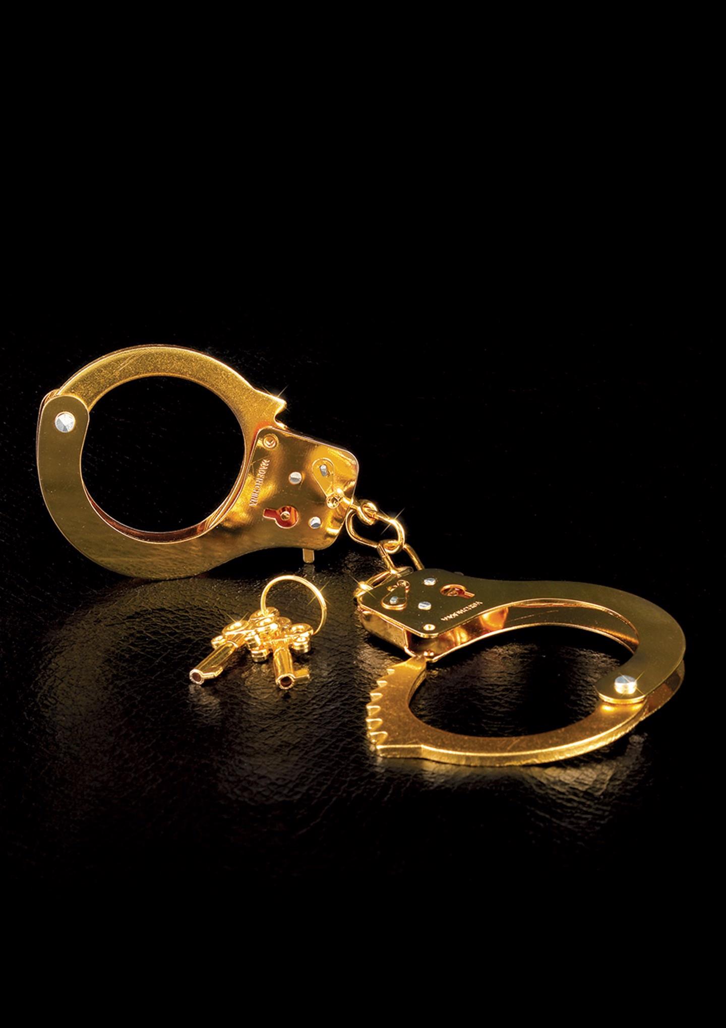 Kajdanki-ff gold metal cuffs