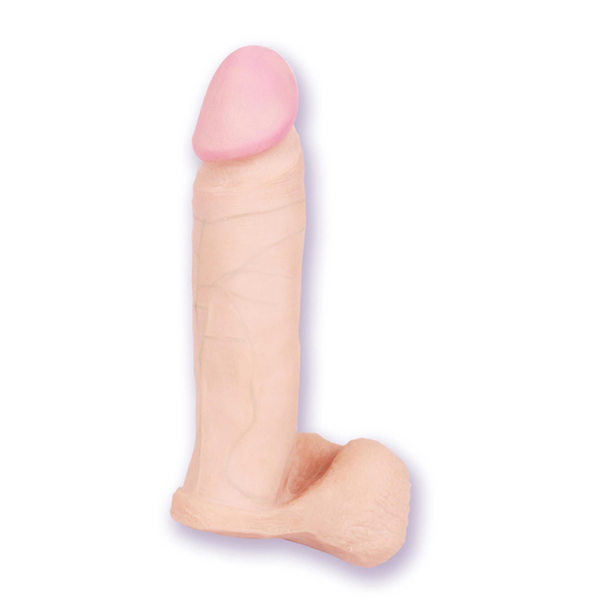 Duży realistyczny penis giętki z mocną przyssawką
