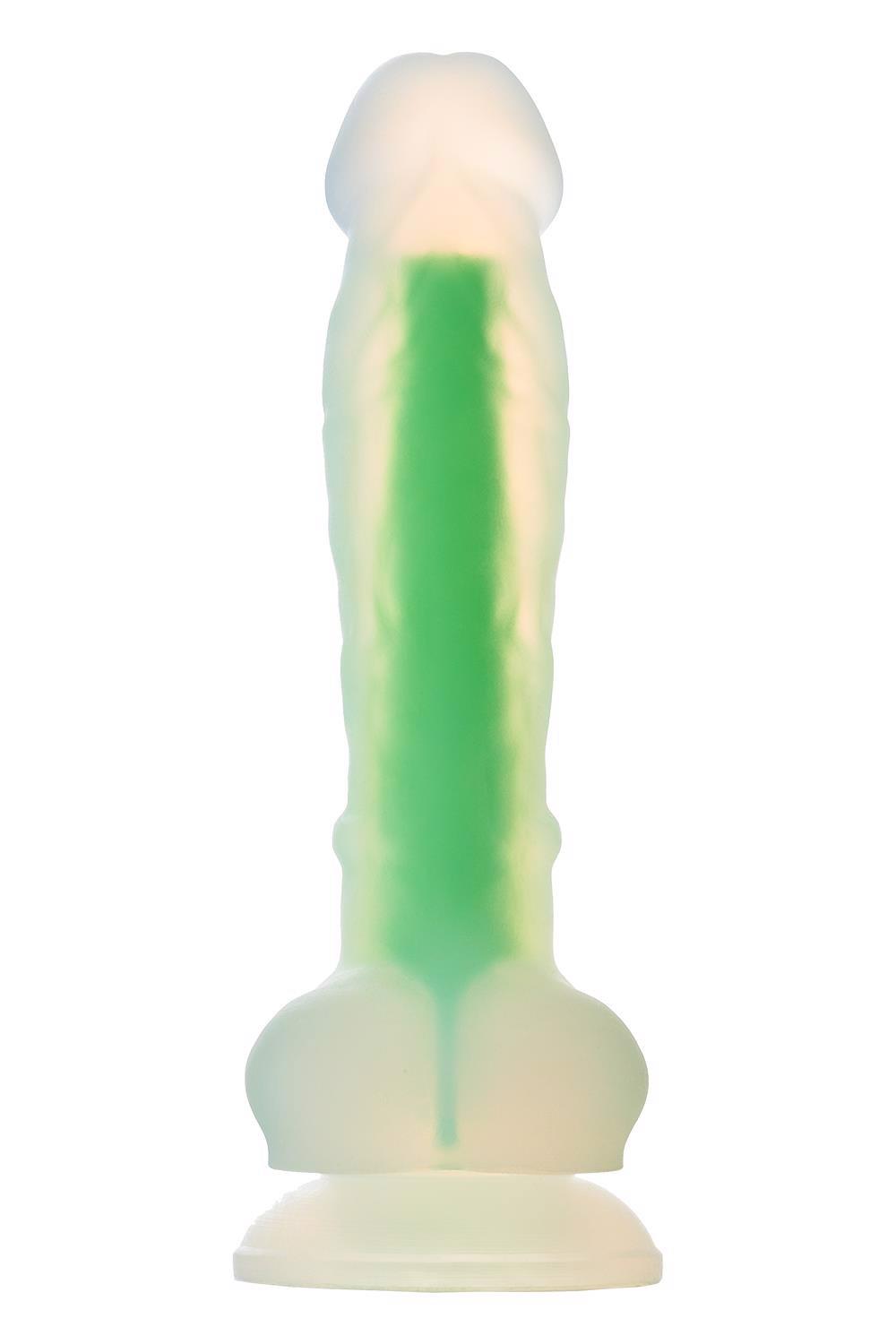 Dildo realistyczny penis świecący w ciemności 17cm