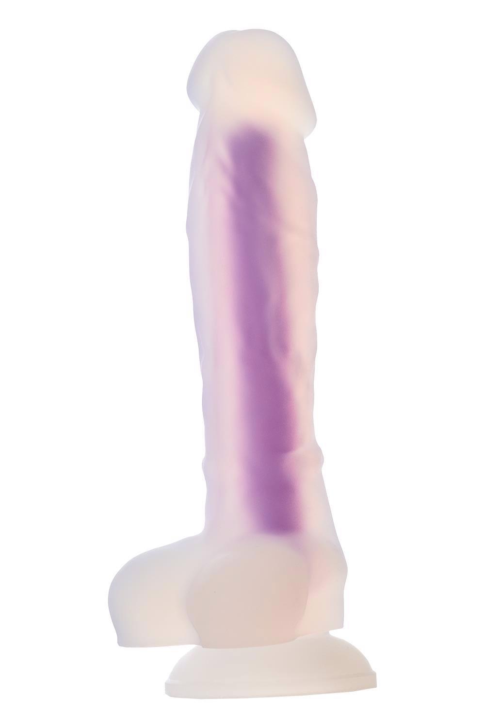 Dildo realistyczny penis świecący w ciemności 19cm