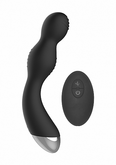 Remote Controlled E-Stim & Vibrating G/P-Spot Vibrator – Black