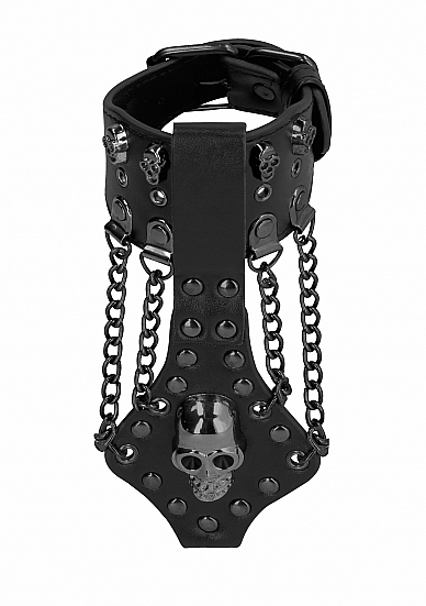 Ouch! Skulls and Bones – Bracelet with Skulls and Chains – Black