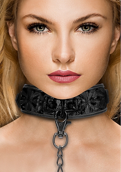 Luxury Collar with Leash – Black