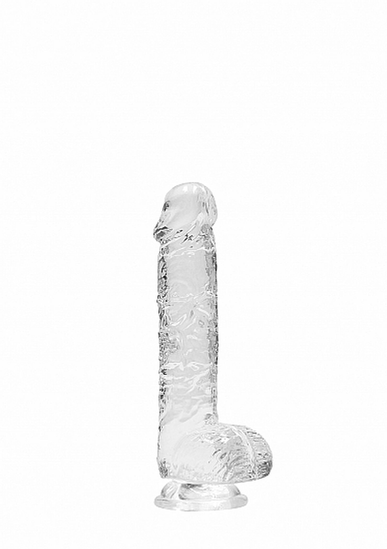 Mały przezroczysty penis dildo z przyssawką 17 cm